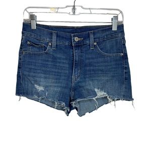 Levi’s Jean Shorts Womens Distressed High Waist Grunge Denim Pockets Stretch 26